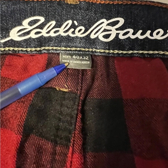 Eddie Bauer Flannel Lined Men’s Denim Jeans Straight Leg 40x32 New Without Tags - Picture 4 of 7
